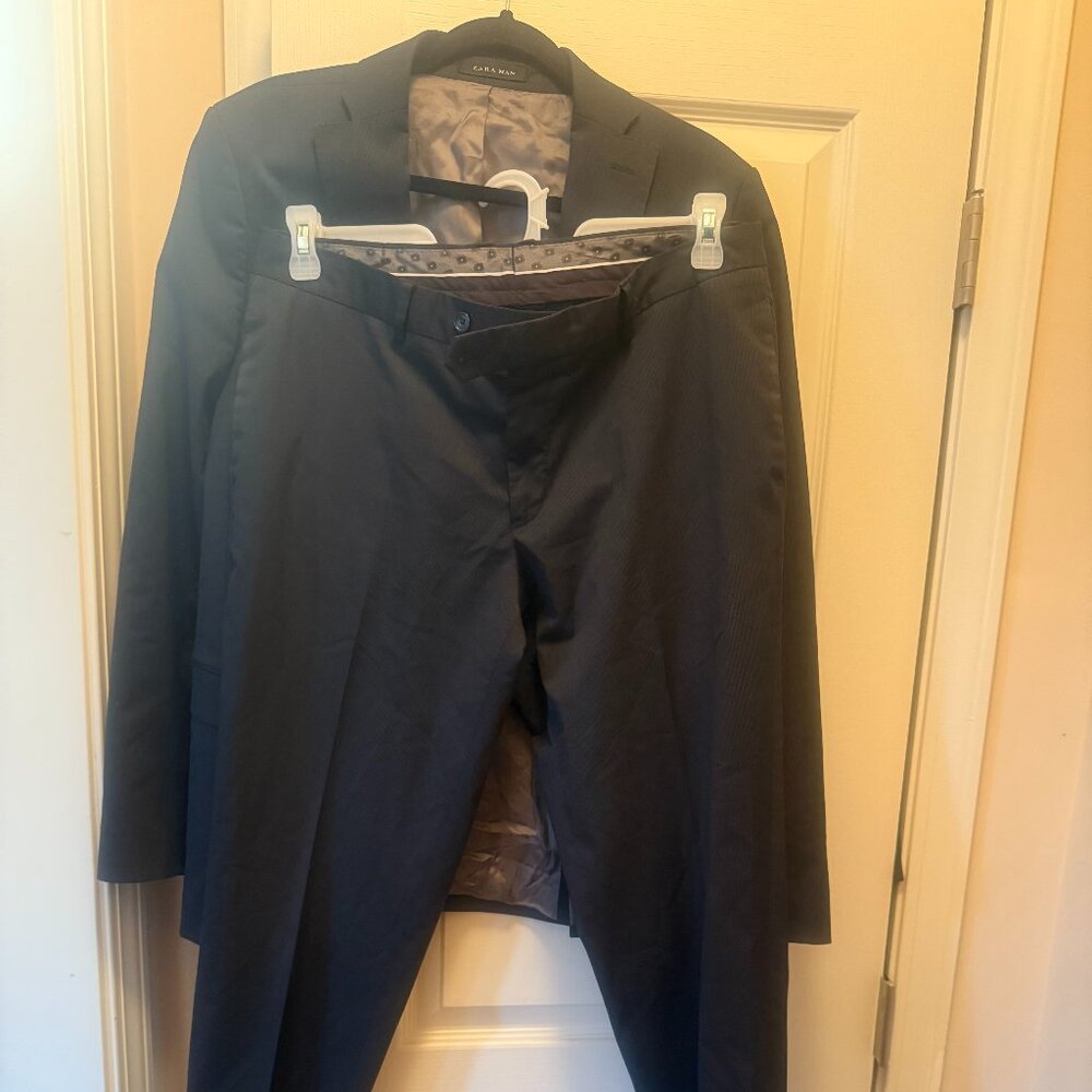 Men two piece pants suit by Zara Man bleu jacket size 40